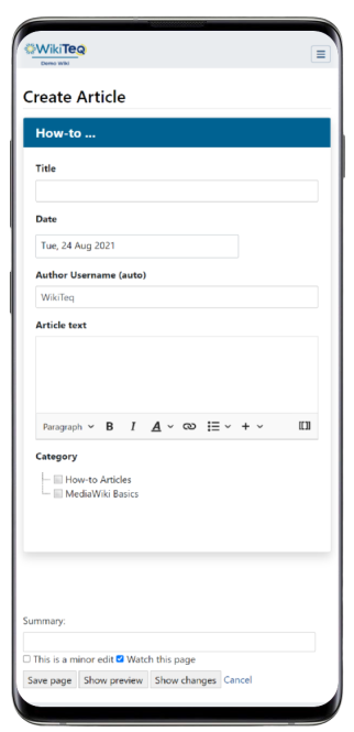 Wikibase article creation