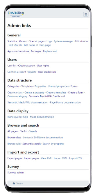 Wikibase Admin Links